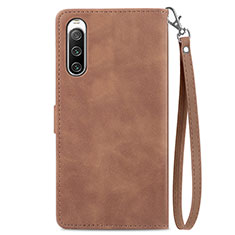 Leather Case Stands Flip Cover Holder S06D for Sony Xperia 10 IV SOG07 Brown