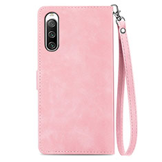 Leather Case Stands Flip Cover Holder S06D for Sony Xperia 10 IV SOG07 Pink