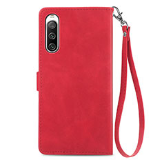 Leather Case Stands Flip Cover Holder S06D for Sony Xperia 10 IV SOG07 Red