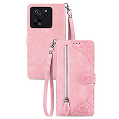 Leather Case Stands Flip Cover Holder S06D for Xiaomi Mi 13T 5G Pink