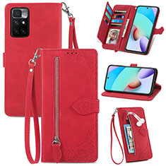 Leather Case Stands Flip Cover Holder S06D for Xiaomi Redmi Note 11 5G Red