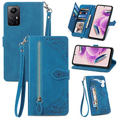 Leather Case Stands Flip Cover Holder S06D for Xiaomi Redmi Note 12S Blue