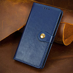 Leather Case Stands Flip Cover Holder S07D for Xiaomi Redmi Note 10 Pro 4G Blue