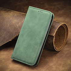 Leather Case Stands Flip Cover Holder S08D for Huawei Nova 9 Green