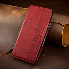 Leather Case Stands Flip Cover Holder S08D for Samsung Galaxy S21 Plus 5G Red