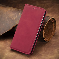 Leather Case Stands Flip Cover Holder S08D for Sharp Aquos Zero6 Red