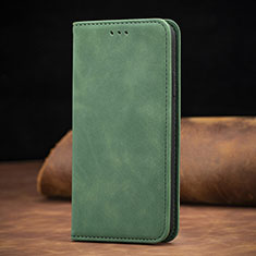 Leather Case Stands Flip Cover Holder S08D for Xiaomi POCO C3 Green