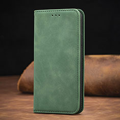 Leather Case Stands Flip Cover Holder S08D for Xiaomi Poco F3 5G Green