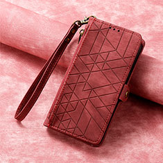 Leather Case Stands Flip Cover Holder S08D for Xiaomi Redmi 12 4G Red