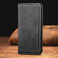 Leather Case Stands Flip Cover Holder S08D for Xiaomi Redmi Note 10 Pro 4G Black