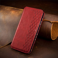Leather Case Stands Flip Cover Holder S09D for Huawei Honor X8b Red