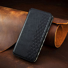 Leather Case Stands Flip Cover Holder S09D for Motorola Moto G73 5G Black