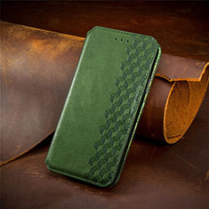Leather Case Stands Flip Cover Holder S09D for Motorola Moto G73 5G Green