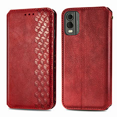 Leather Case Stands Flip Cover Holder S09D for Nokia C210 Red