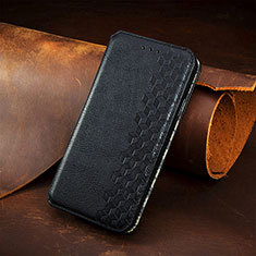 Leather Case Stands Flip Cover Holder S09D for Oppo A18 Black