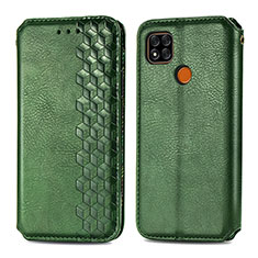 Leather Case Stands Flip Cover Holder S09D for Xiaomi Redmi 9C NFC Green