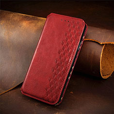 Leather Case Stands Flip Cover Holder S09D for Xiaomi Redmi Note 10S 4G Red