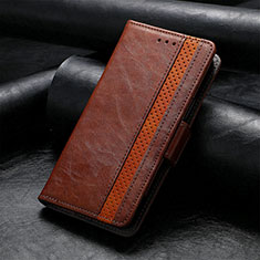 Leather Case Stands Flip Cover Holder S10D for Google Pixel 7 5G Brown