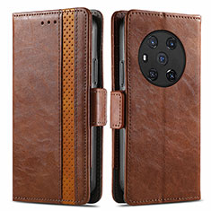 Leather Case Stands Flip Cover Holder S10D for Huawei Honor Magic3 5G Brown