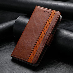 Leather Case Stands Flip Cover Holder S10D for Huawei Honor X9a 5G Brown