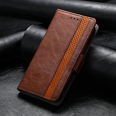 Leather Case Stands Flip Cover Holder S10D for Xiaomi Mi 11i 5G (2022) Brown