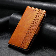 Leather Case Stands Flip Cover Holder S10D for Xiaomi Poco X4 Pro 5G Light Brown