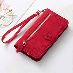 Leather Case Stands Flip Cover Holder S14D for Nokia C12 Pro Red