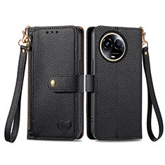 Leather Case Stands Flip Cover Holder S15D for Realme 11 5G Black