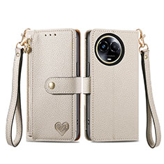 Leather Case Stands Flip Cover Holder S15D for Realme V50 5G Gray