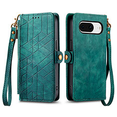 Leather Case Stands Flip Cover Holder S17D for Google Pixel 8 5G Green