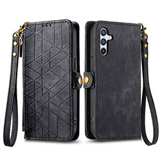 Leather Case Stands Flip Cover Holder S17D for Samsung Galaxy A34 5G Black