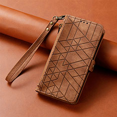 Leather Case Stands Flip Cover Holder S17D for Samsung Galaxy S20 Lite 5G Brown