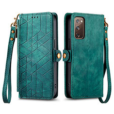 Leather Case Stands Flip Cover Holder S18D for Samsung Galaxy S20 FE (2022) 5G Green