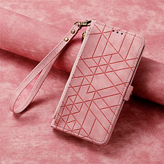 Leather Case Stands Flip Cover Holder S18D for Samsung Galaxy S25 5G Pink