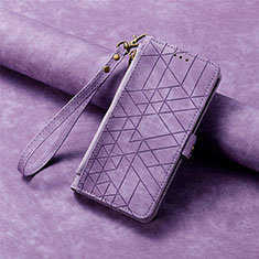 Leather Case Stands Flip Cover Holder S18D for Samsung Galaxy S25 Plus 5G Purple