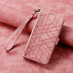 Leather Case Stands Flip Cover Holder S18D for Sharp Aquos R8 Pink