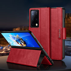 Leather Case Stands Flip Cover Holder SD1 for Huawei Mate X2 Red