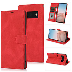 Leather Case Stands Flip Cover Holder SY1 for Google Pixel 6 Pro 5G Red