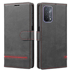 Leather Case Stands Flip Cover Holder SY1 for OnePlus Nord N200 5G Black