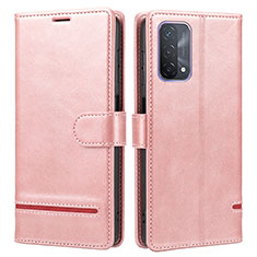 Leather Case Stands Flip Cover Holder SY1 for OnePlus Nord N200 5G Pink