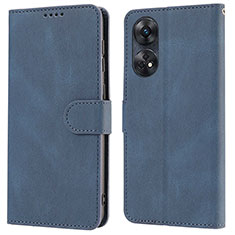 Leather Case Stands Flip Cover Holder SY1 for Oppo Reno8 T 4G Blue