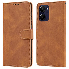 Leather Case Stands Flip Cover Holder SY1 for Realme 10 4G Brown