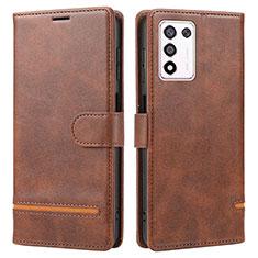 Leather Case Stands Flip Cover Holder SY1 for Realme 9 SE 5G Brown