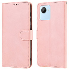 Leather Case Stands Flip Cover Holder SY1 for Realme C30 Pink