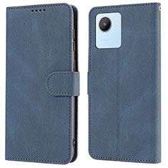 Leather Case Stands Flip Cover Holder SY1 for Realme C30s Blue