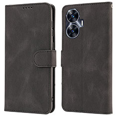 Leather Case Stands Flip Cover Holder SY1 for Realme Narzo N55 Black