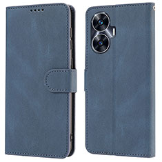 Leather Case Stands Flip Cover Holder SY1 for Realme Narzo N55 Blue