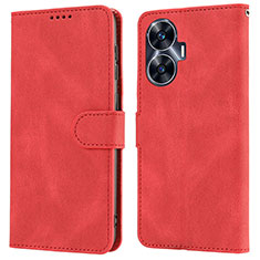 Leather Case Stands Flip Cover Holder SY1 for Realme Narzo N55 Red