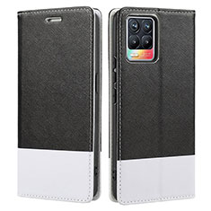 Leather Case Stands Flip Cover Holder SY2 for Realme 8 4G Black