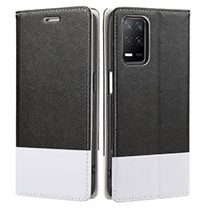 Leather Case Stands Flip Cover Holder SY2 for Realme 8 5G Black